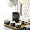 Portable four-load ceramic travel kung fu tea set, one pot and four cups of ceramic simple gift box, gift set