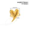 Y2K Heart Glossy Metal Open Ring for Women Simple Irregular Geometric Finger Ring Vintage Punk Style Jewelry Accessories Gift