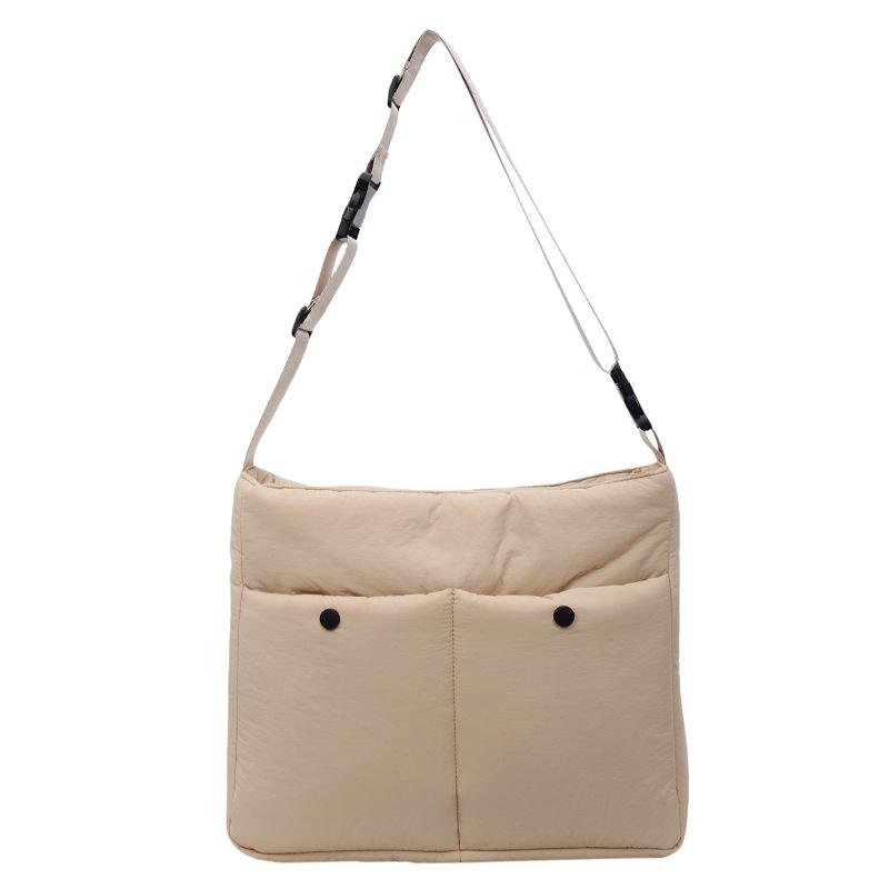 New Cotton-filled Women's Messenger Bag Trendy Texture Cotton Clothing Bag Women's Large-capacity Commuter Shoulder Bag