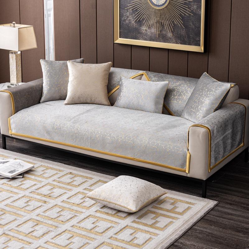 Chenille Sofa Cushion Four Seasons Universal Simple Modern Nordic Light Luxury Style Cover Back Towel Cover Cloth Non-Slip Cushion
