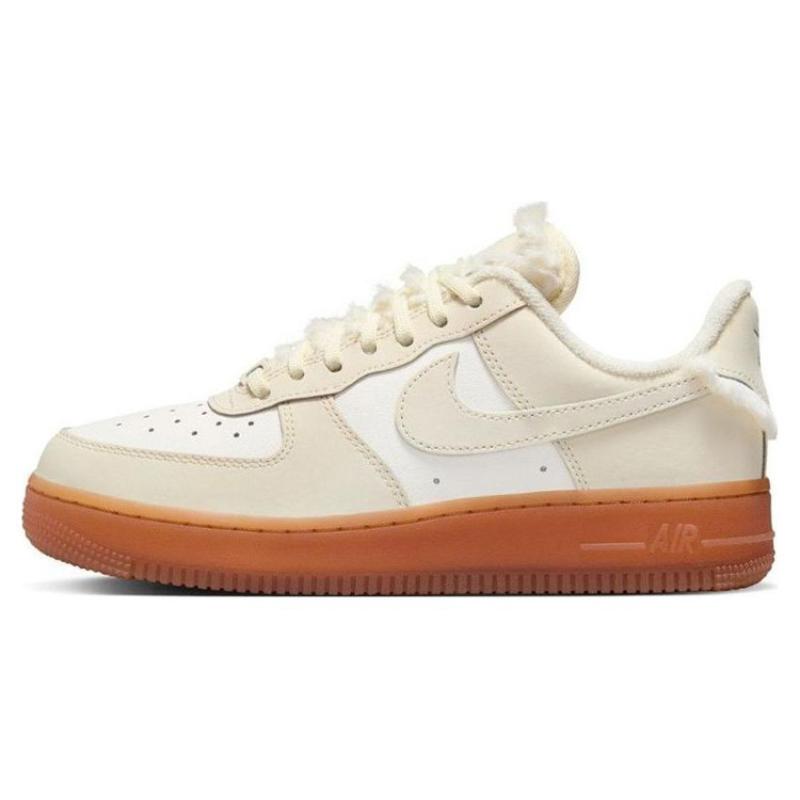 Nike Air Force 1 Sail Gum Faux Fur Women's Sneakers FV3701-119