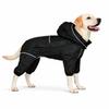 Waterproof dog raincoat with removable hood Outdoor full-body dog jacket Windproof and snow-proof all-season jacket