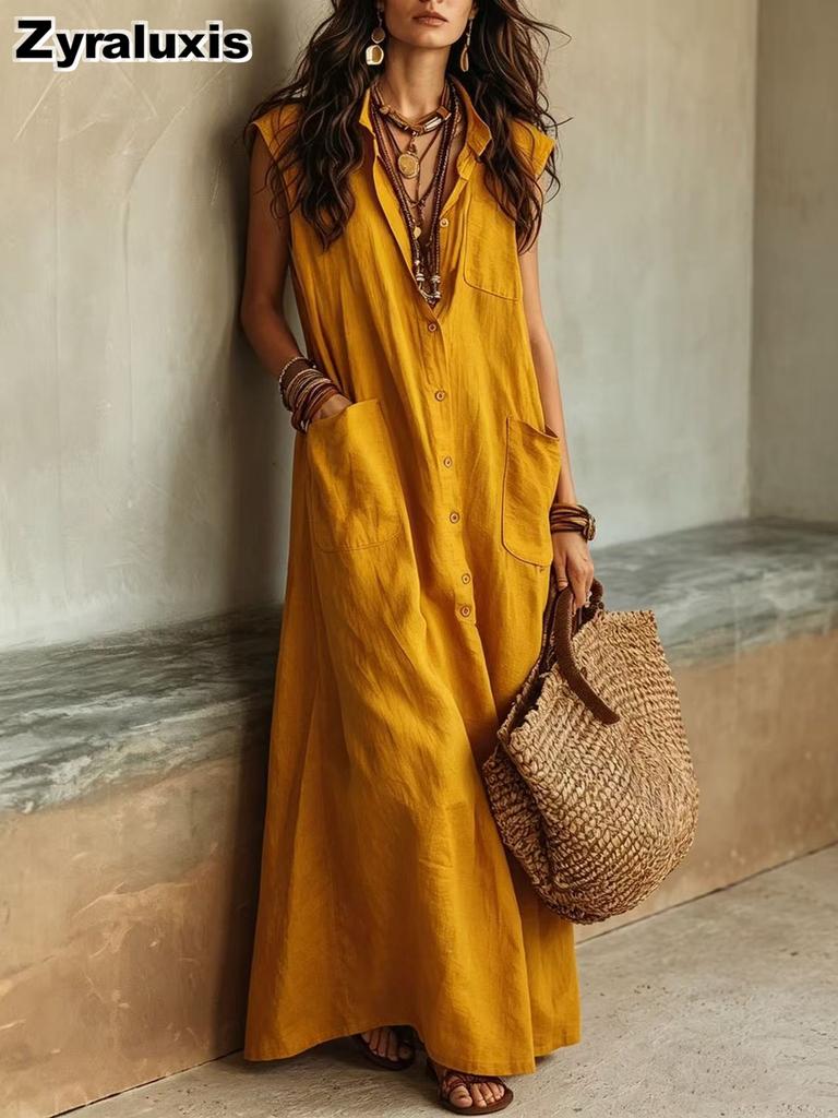 Summer New Style Chic Off-Shoulder Bohemian Ruffled Loose Shirt Dress