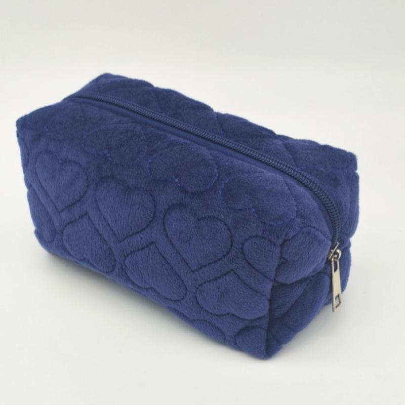 Fashion Heart Quilted Makeup Storage Bag Portable Travel Organizer Cosmetic Toiletry Pouch Cute Make Up Handbag Purse Bag