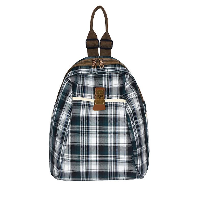 Plaid Travel Backpack Student Schoolbag Class Commuter Backpack