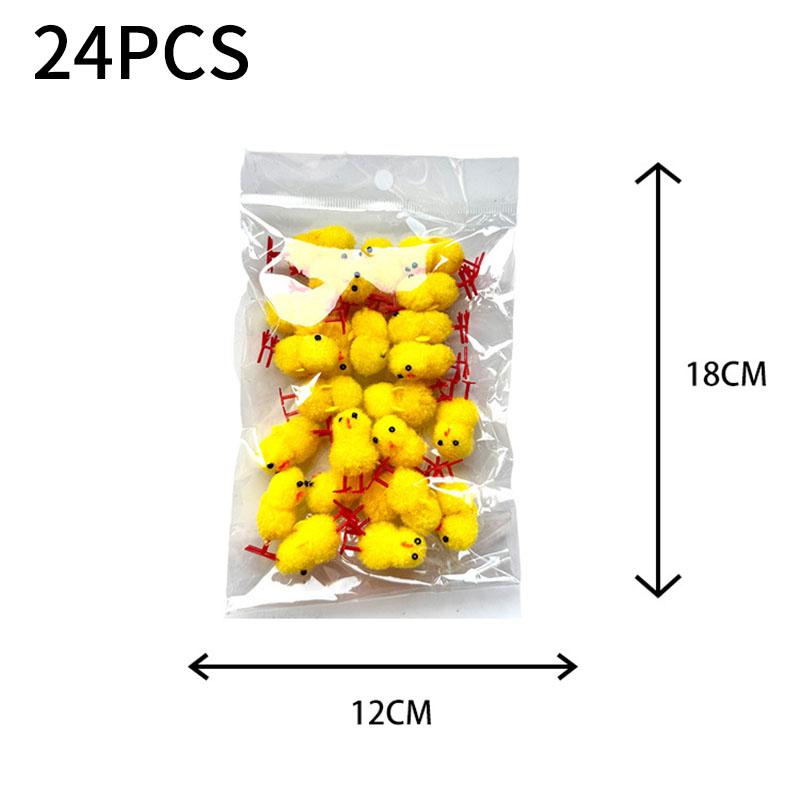 6-72Pcs Easter Mini Yellow Chicks Spring Home Decoration Holiday Ornaments Diy Creative Craft Children Exquisite Gift Party Gift