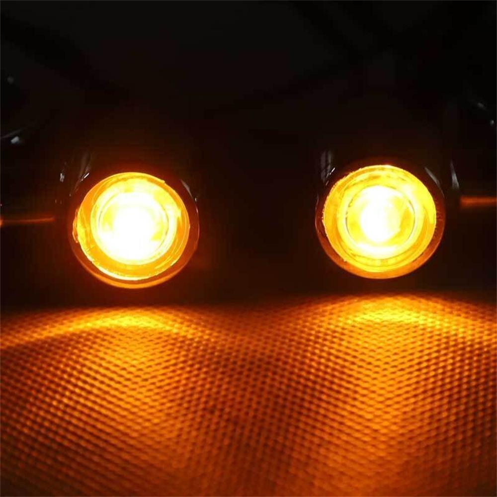 2Pcs Chrome Motorcycle LED Turn Signal Lights 41mm Fork Clamp Blinker Amber Indicator