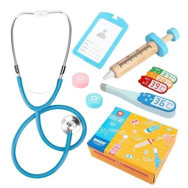 

Детский костюм маленького доктора, аптечка, стетоскоп, игра в медсестру, игровой домик для девочки, Монтессори, раннее развитие, развивающие игрушки Little Doctor 6 Suit