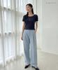Roem Back Elastic Wide Denim Pants Rmtjg26G14