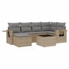 VidaXL Salon de Jardin avec Coussins 7 pcs, Canapés de Terrasse, Ensemble de Meubles de Patio, Mobilier d'Extérieur, Beige 3252806