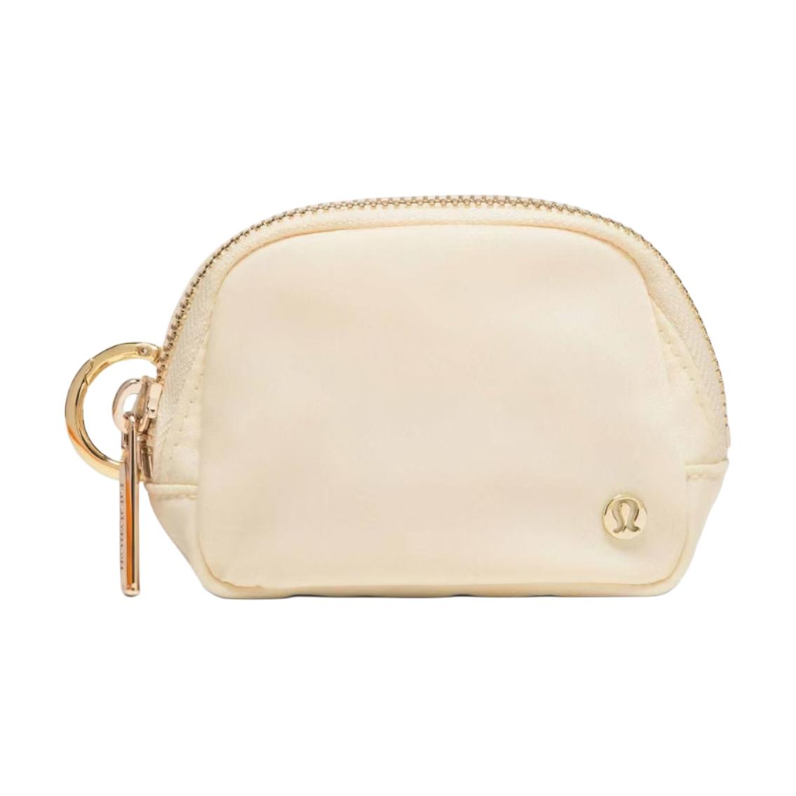Lululemon Everywhere Silver Logo Nylon Wallet Nano Unisex Wallet Cream-Yellow LU9C17S-046927 Cream Yellow