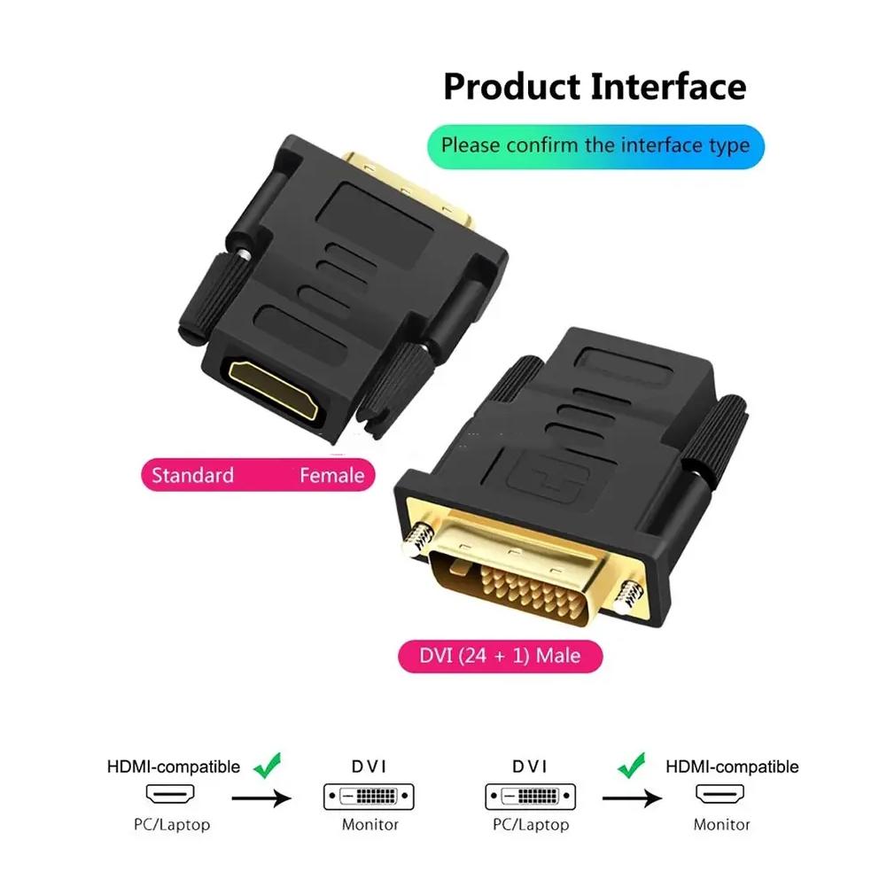DVI To HDMI Adapter Bi-directional DVI D 24+1 Male Female Cable Projector TV To Connector HD HDMI Transmission Two-Way B2F5