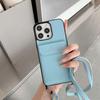 Lychee Pattern Crossbody Card Holder Case for iPhone 14 Pro Max, 15, and 16 Pro