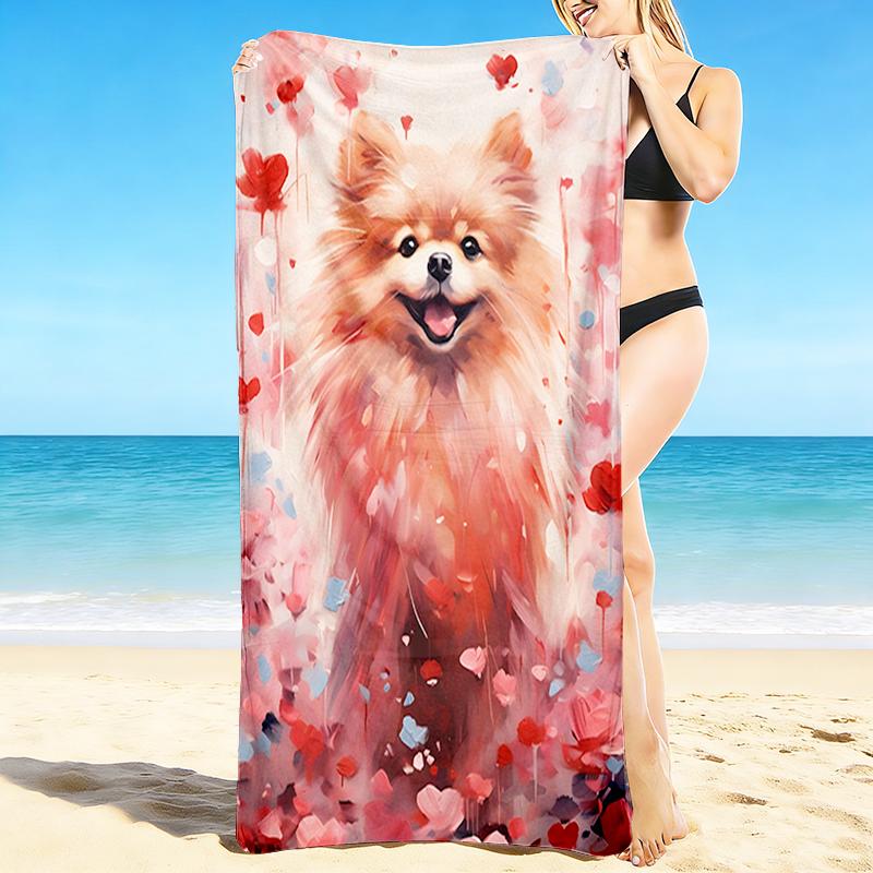 1Pc Pomeranian Heartland Beach Towel Quick Dry Multiuse For Beach Pool Gym Yoga Home Travel Christmas Halloween Xmas Gift G1167