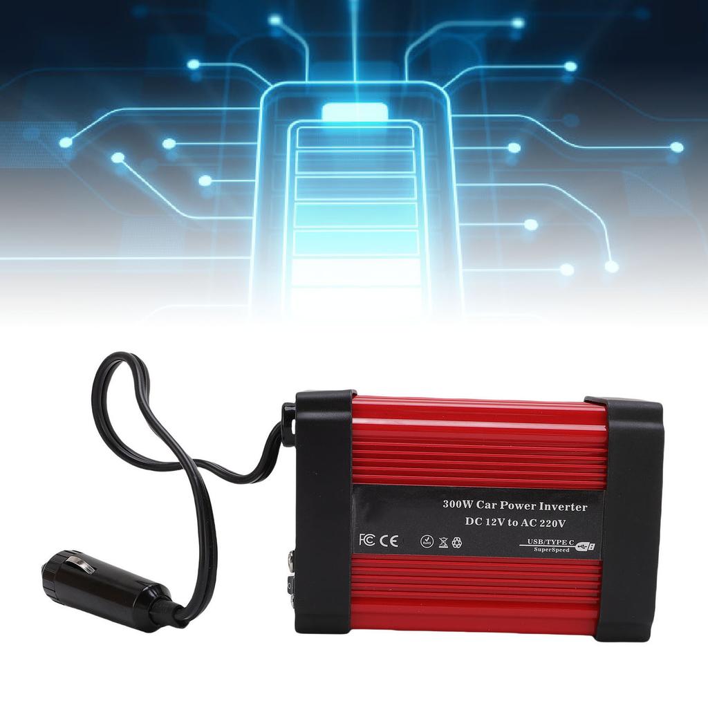 Car Inverter PD 24W QC 24W Quick Charging Interface Car Power Converter Quiet Cooling Fan for Smartphones Tablets Laptops