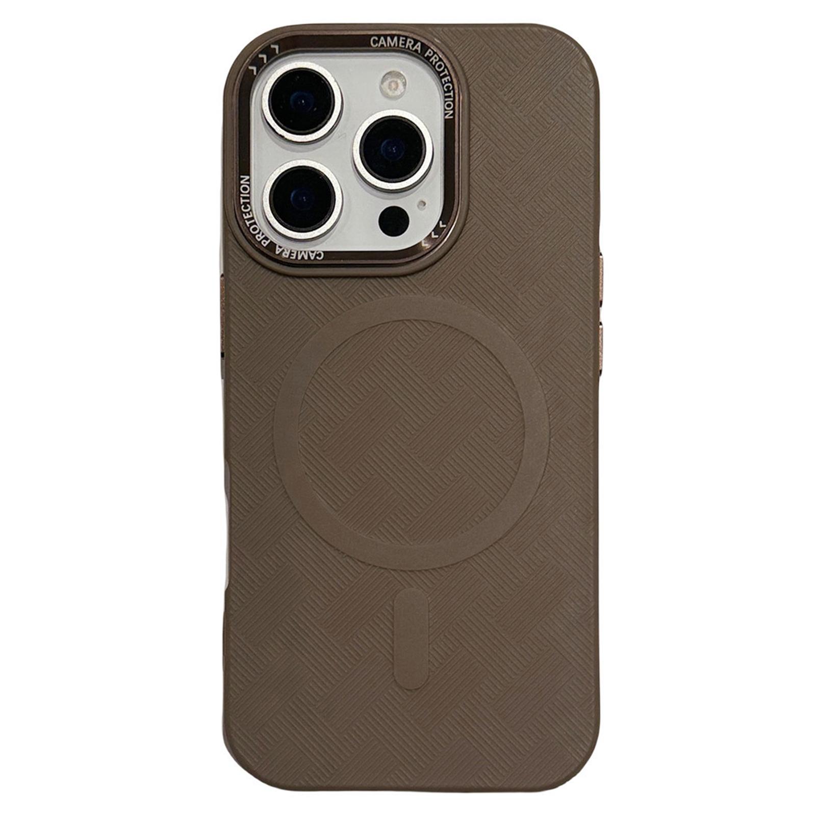 

Чохол для iPhone 16 Pro, сумісний з MagSafe, металева рамка об єктива, протиударна TPU накладка для телефону Coffee