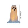 Halloween Lighted White Cloth Ghost Candy Bowl Indoor & Outdoor Decor Kit Scary Standing Ghosts Decor for Front Door Porch Yard