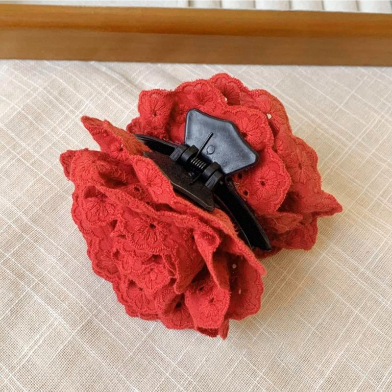 Simulation Rose Hair Claw Clip for Girl Hair Clamps Spring Hair Style Tool PonytailHolder Hair Jaw Clip Hair Ornaments