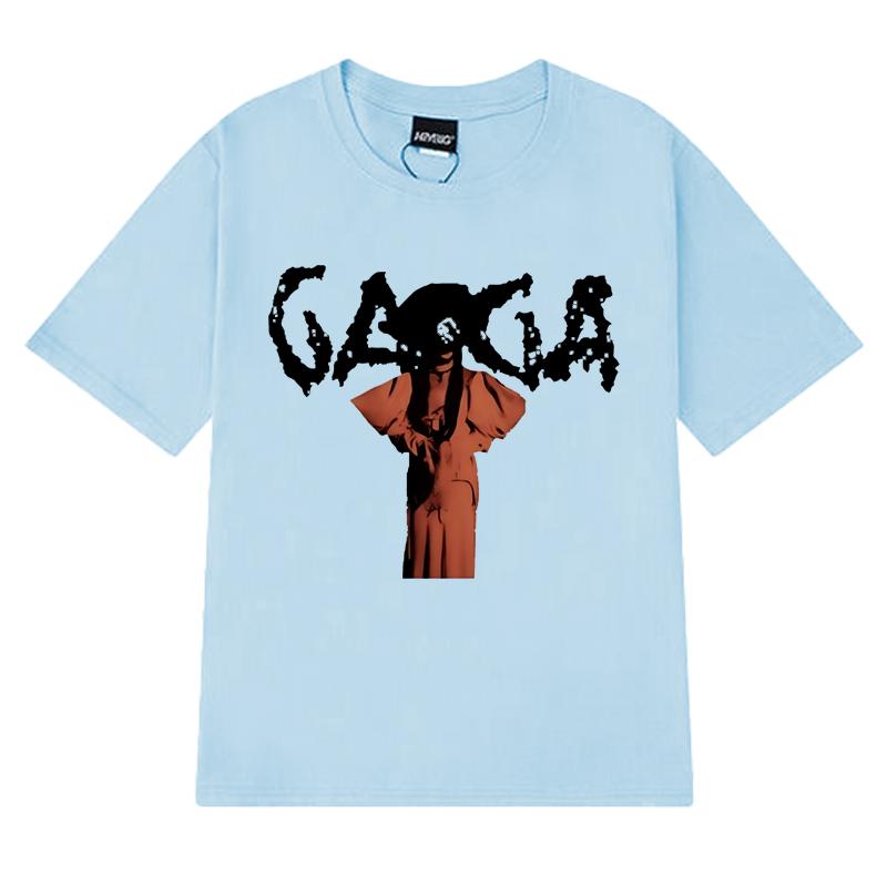 2025 New in Lady Gaga Orange Pose Graphic T shirt Men Women vintage Hip Hop streetwear Unisex 100% Cotton short sleeve T-shirts