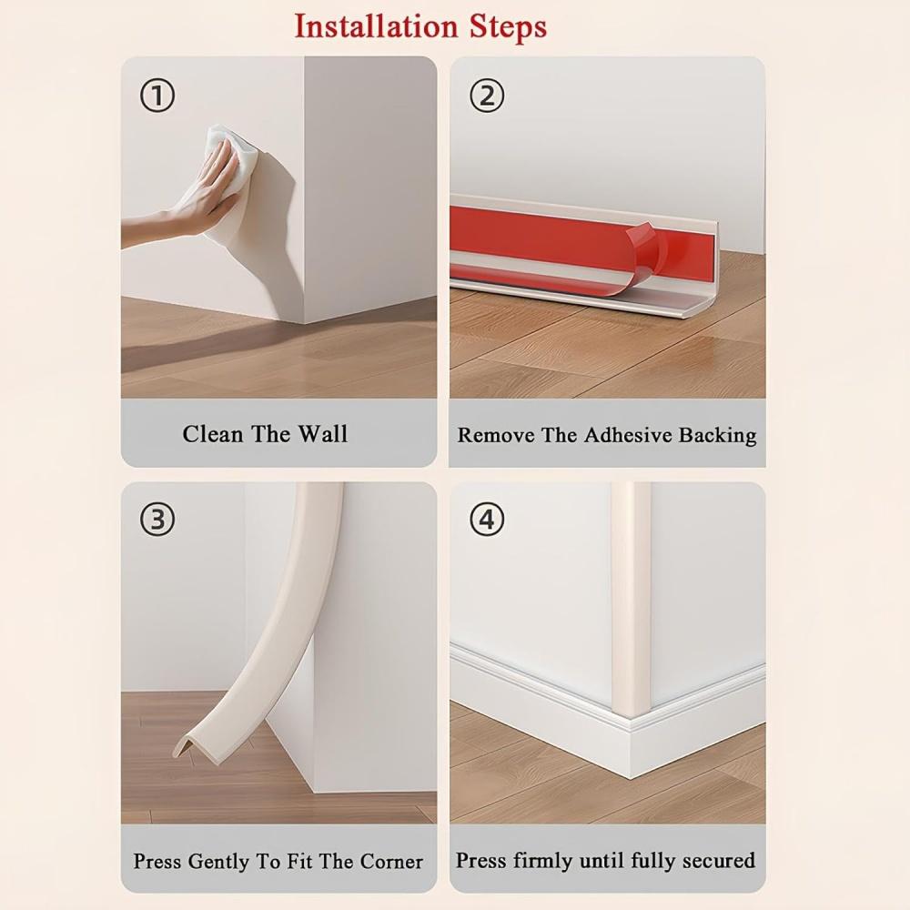1pc 2mX2cm/4cm Peel and Stick Molding Trim Wall Edge Guard, Flexible Self-Adhesive Inside & Outside Corner Trim Strip