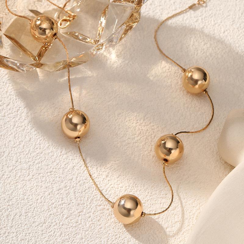 

Аксессуары, Круглый панк-ошейник, Цепочка на ключицу, Геометрическое ожерелье из бусин золотой