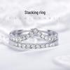 Douyin Adjustable V-Shaped Simulated Moissanite Diamond Ring for Women