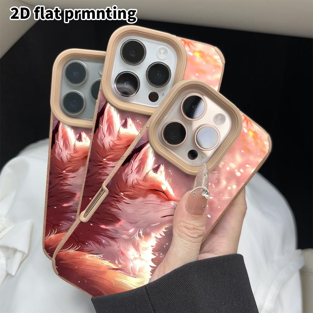 Phone Case: 2D Flat Lambskin Suitable for iPhone 18, 17, 16, 15, 14, 13Pro Protective Cases, Soft Pink-orange, Christmas and Halloween Gifts