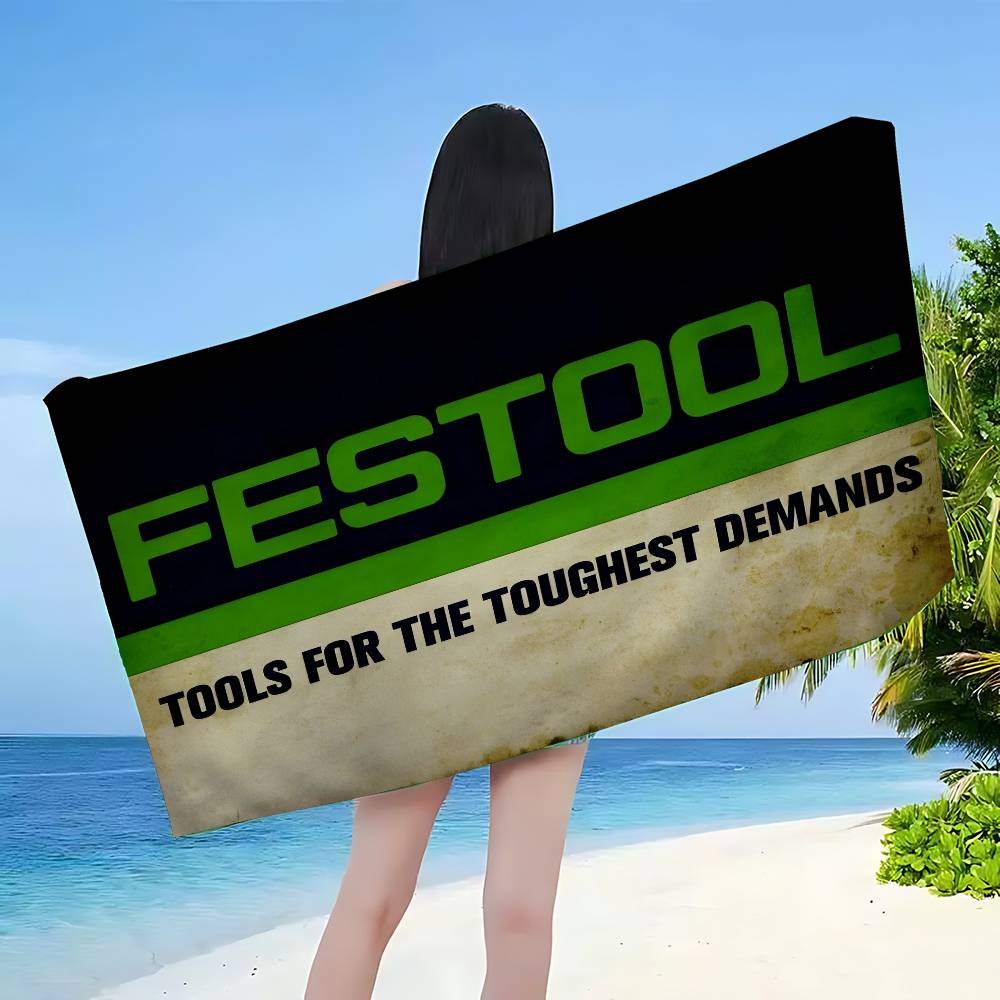 F-Festool Bath Towel Microfiber Soft Water Absorbing Breathable For Girl Kids Decorative Cartoon Beach Towel