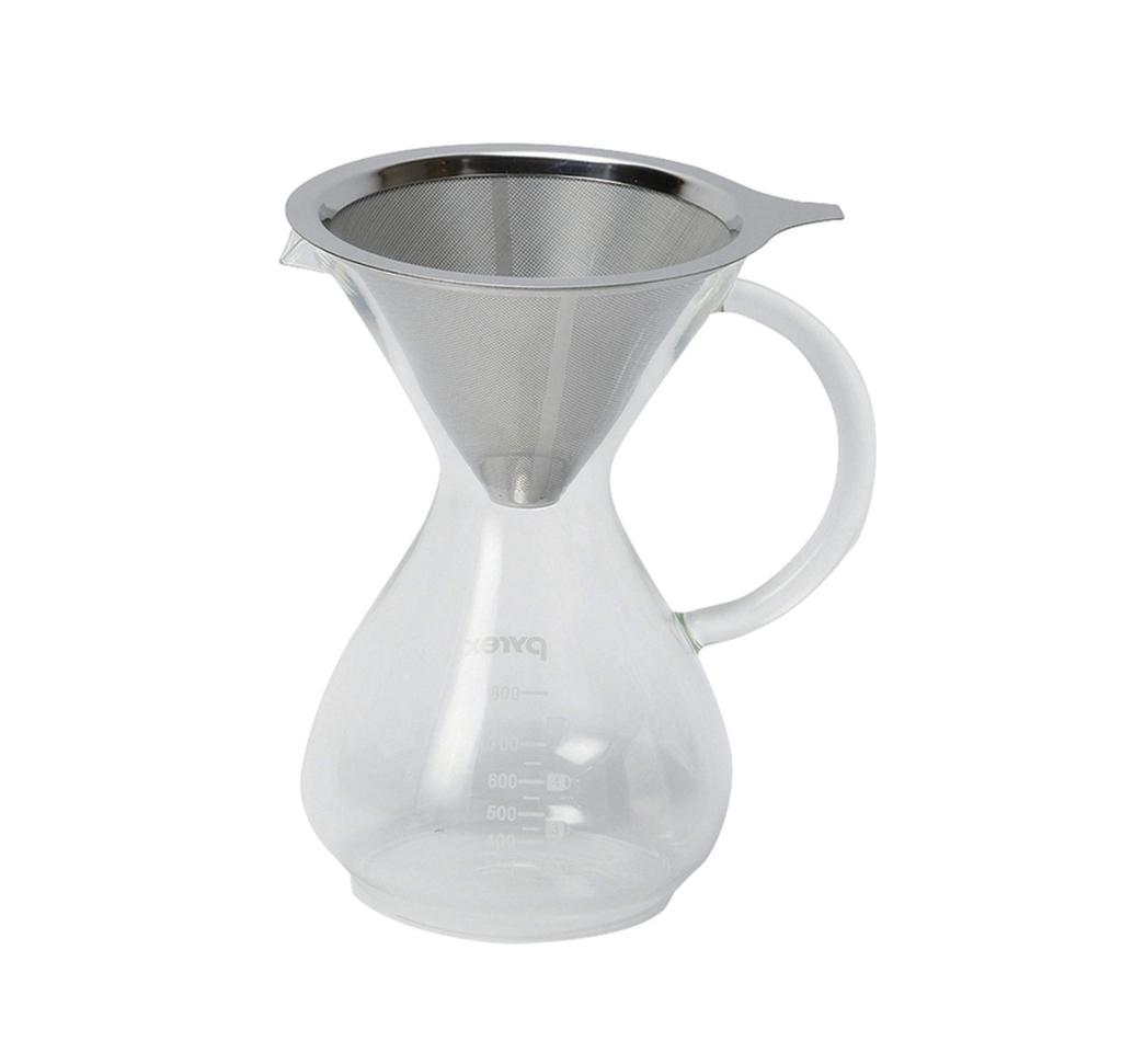 PYREX Coffee Server, 600ml, with Stainless Steel Filter, CP-8537, Clear