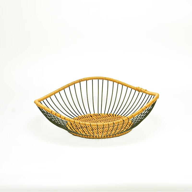 Rattan Woven Iron Art Fruit & Vegetable Storage Basket