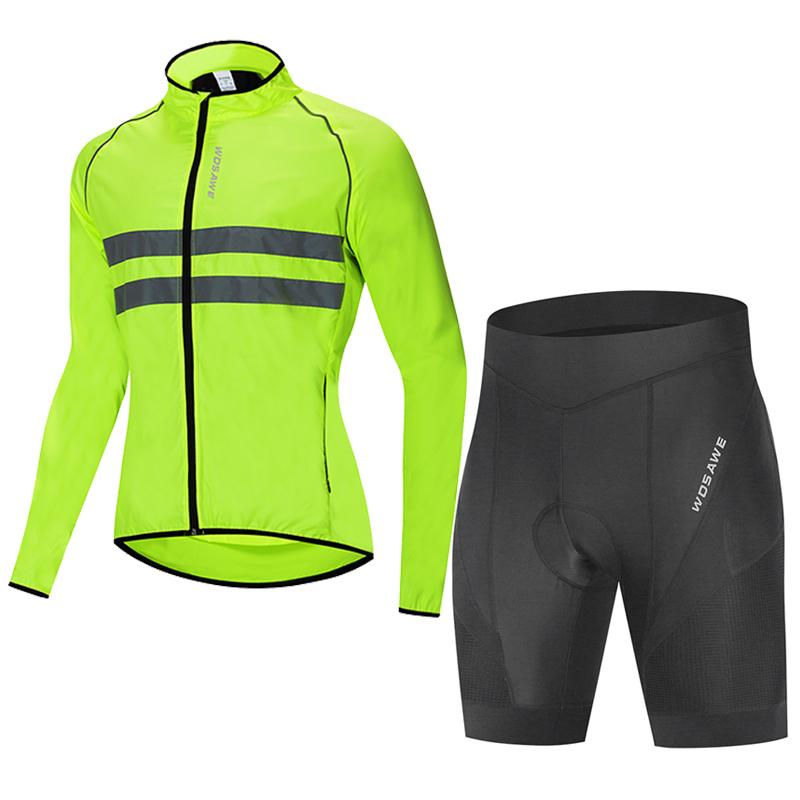 

Велосипедные комплекты WOSAWE MTB Велосипедная куртка Шорты с гелевой подкладкой Мужские велосипедные комплекты 3XL зелёный