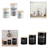 3 Piece Farmhouse Countertop Kitchen Canister Set, Rustic Large Coffee Jar Set for