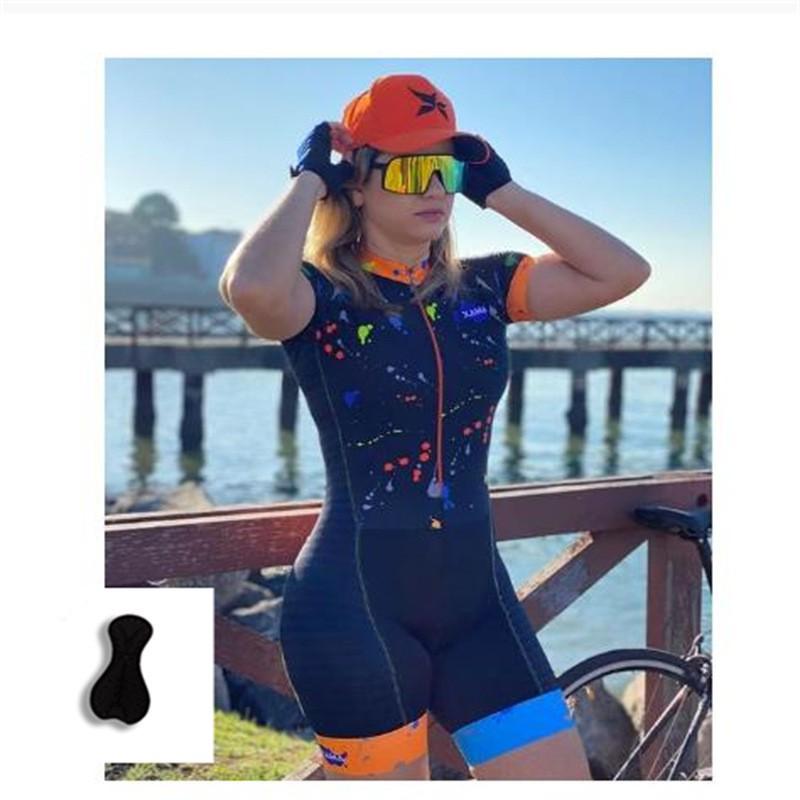 Short-sleeved One-piece Riding Suit Women s Road Cycling Competition Slim Fit XXL