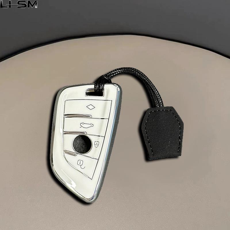 For Bmw I7 X7 G07 Lci Ix I20 X1 X3 X5 U11 5 7 Series G70 G09 Xm U06 G81 M3 Fashion Tpu Car Key Case Cover Protected Keychain Fob