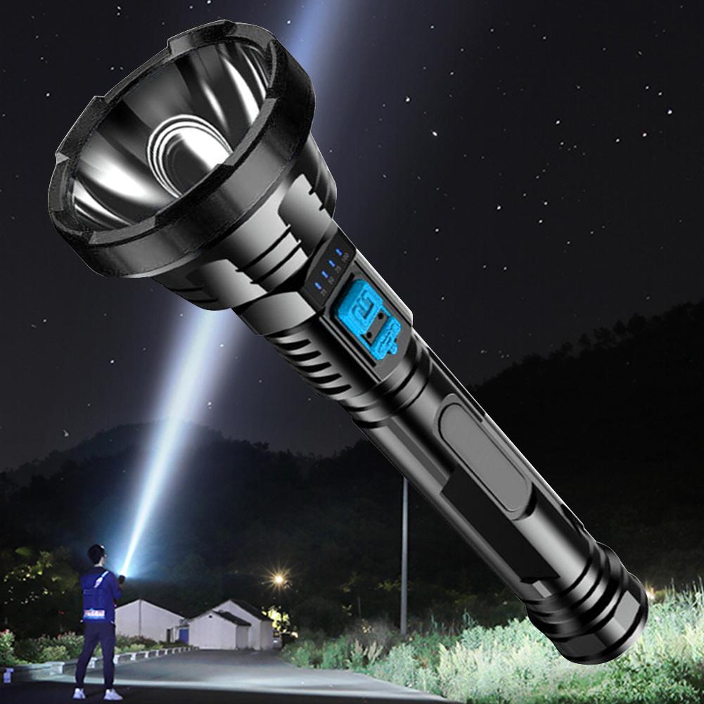 LED Flashlight Multifunctional Waterproof Flashlight Searchlight USB Charging Handheld Lantern Power Display Outdoor Accessories
