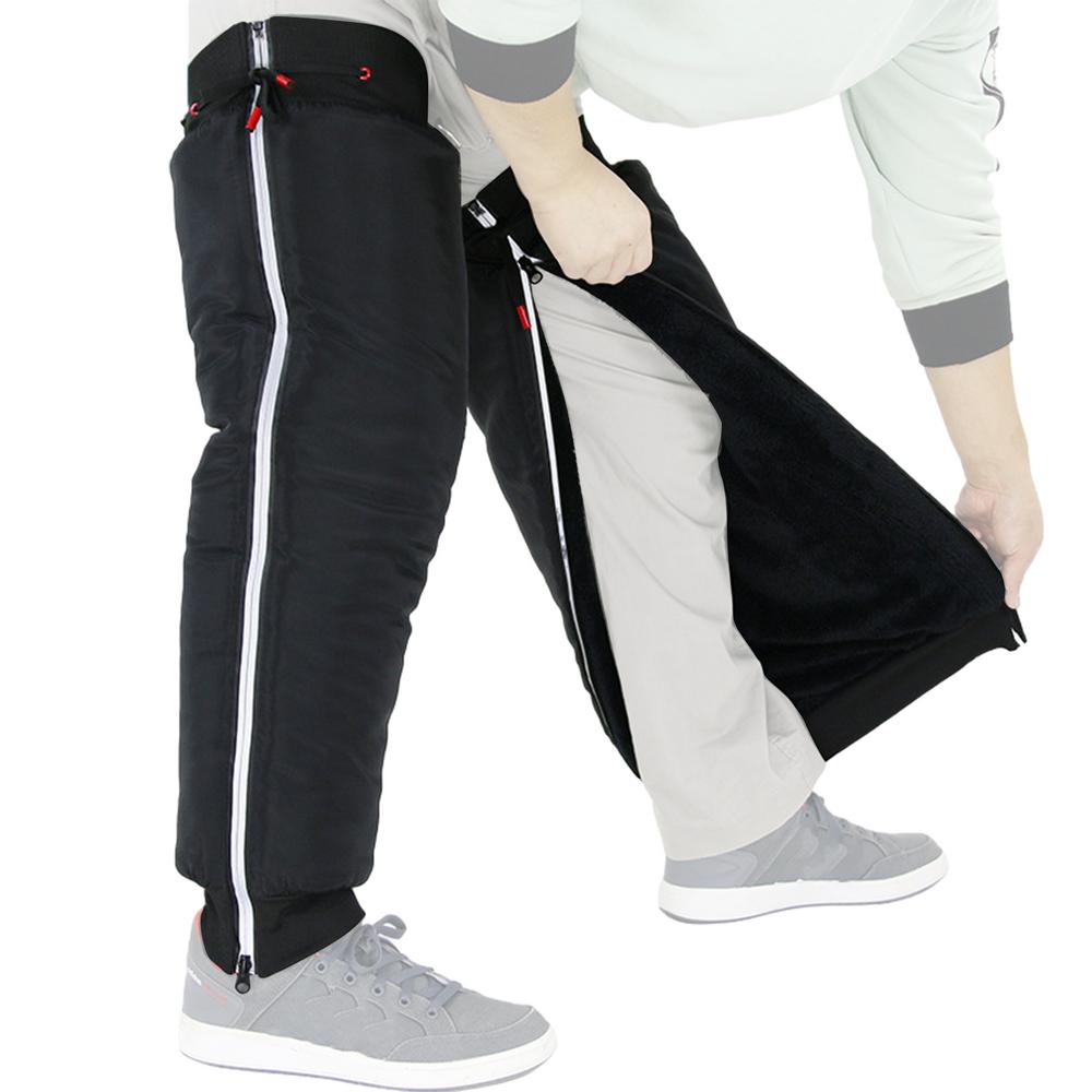 Motorcycle Leg Warmers Thickened Leg Warmers For Women Men Waterproof Leg Gaiters Snowproof Knee Brace With Reflective Strips