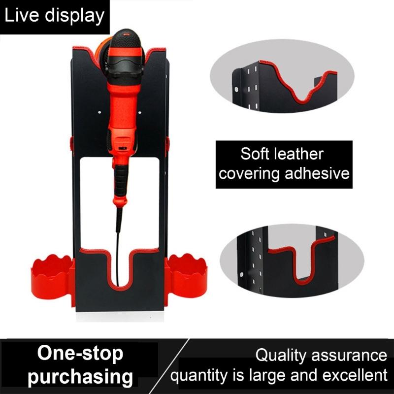 Polishing Buffer Holder Wall Mount Car Buffer Rotary Polisher Detailing Organizer Storage Rack for Auto Shop Accessories
