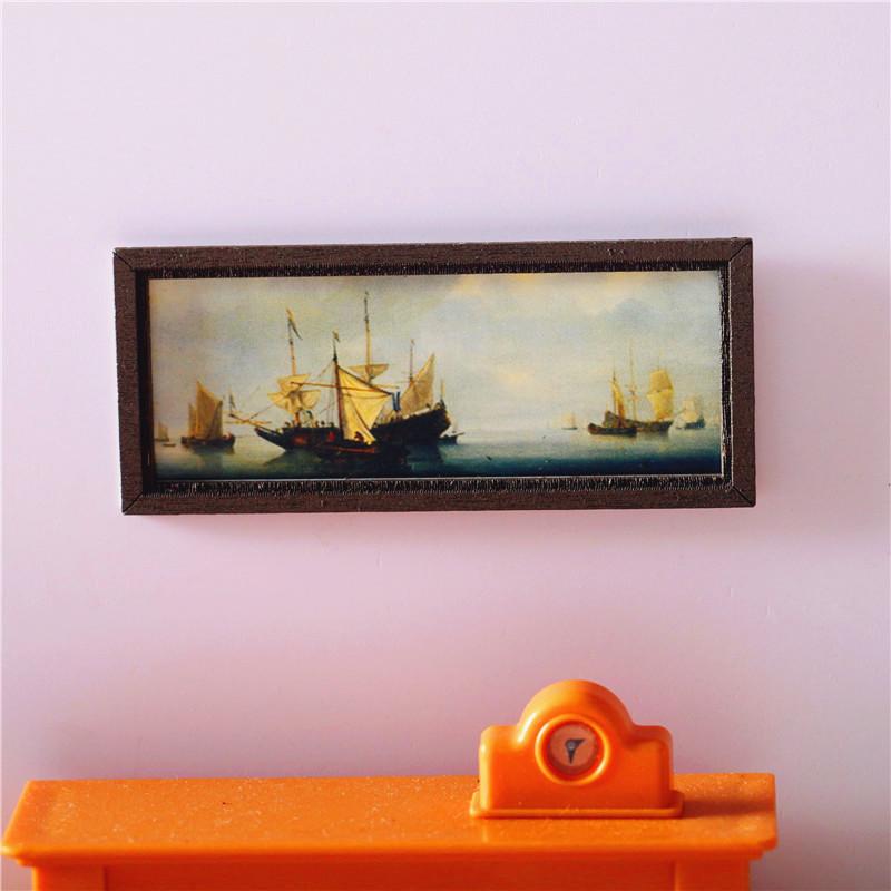 

Doll House Living Room Scene Accessories Simple Famous Oil Painting Mural Diy Cabin Mini Furniture Model 1Pcs