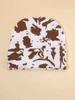 Knitted Hat Cold Printing Simple Hat Leopard Print Winter Hat Fashion Outdoor Autumn and Winter White and Brown Pattern Average Size