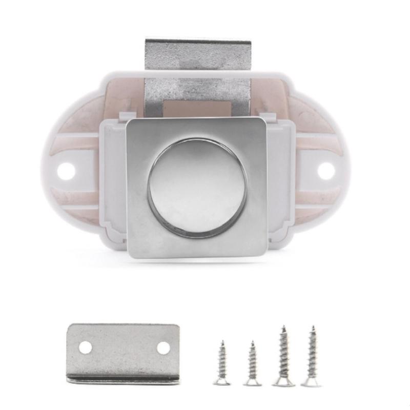 Rv Push Lock Push Button for Latch Zinc Alloy&ABS Cupboard Locks for Rv Yachts Motorhome for Camper Drawer Hidden Button