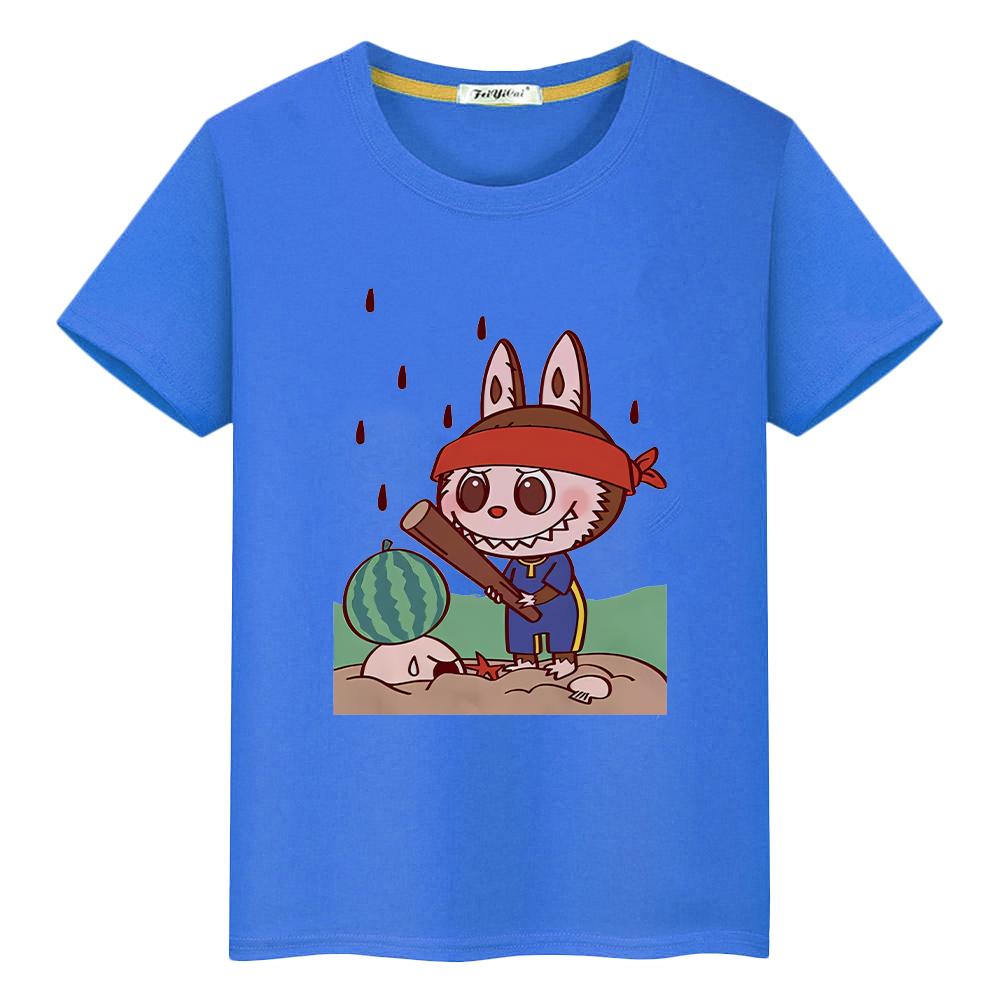 Labubu 100%Cotton T Shirt for Kids Boy 10years Kawaii Tops Pride Tshirt Anime Short Y2k Toddler Girl Clothes Kids Clothes Girls