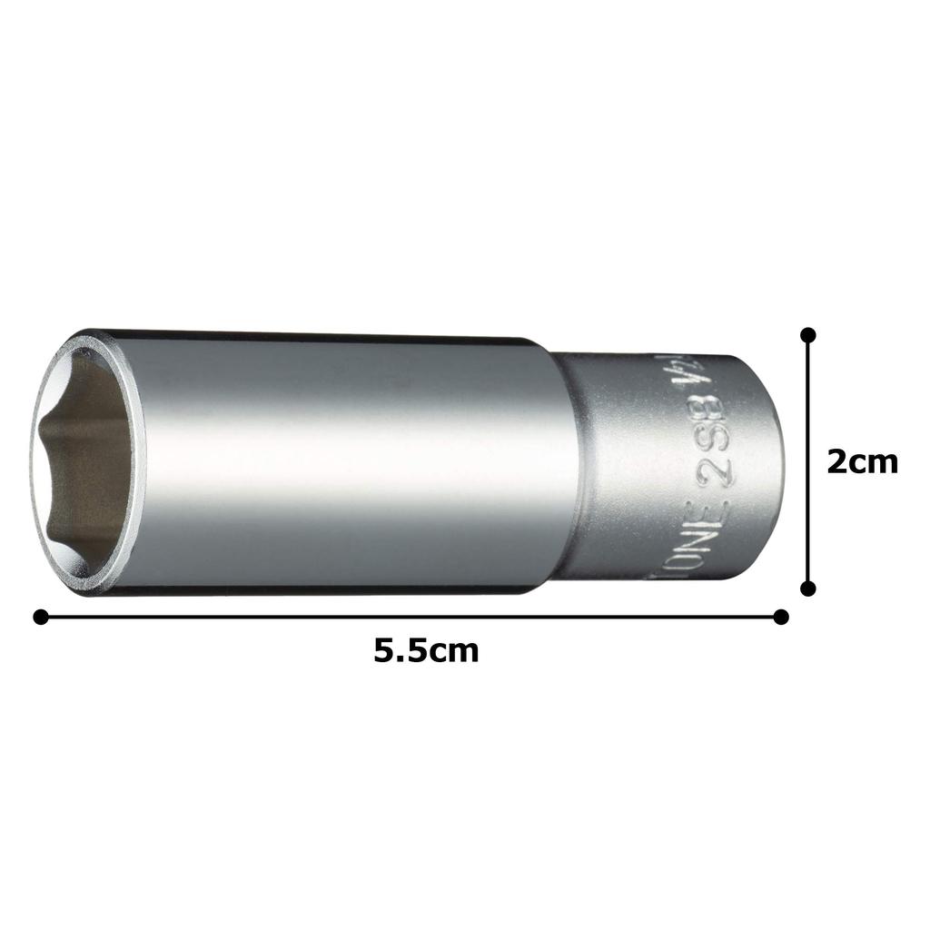 TONE Deep Socket Drive Size Hex Size Inch (Hexagonal) 2SB-16L, 6.35mm (1/4"), 1/2