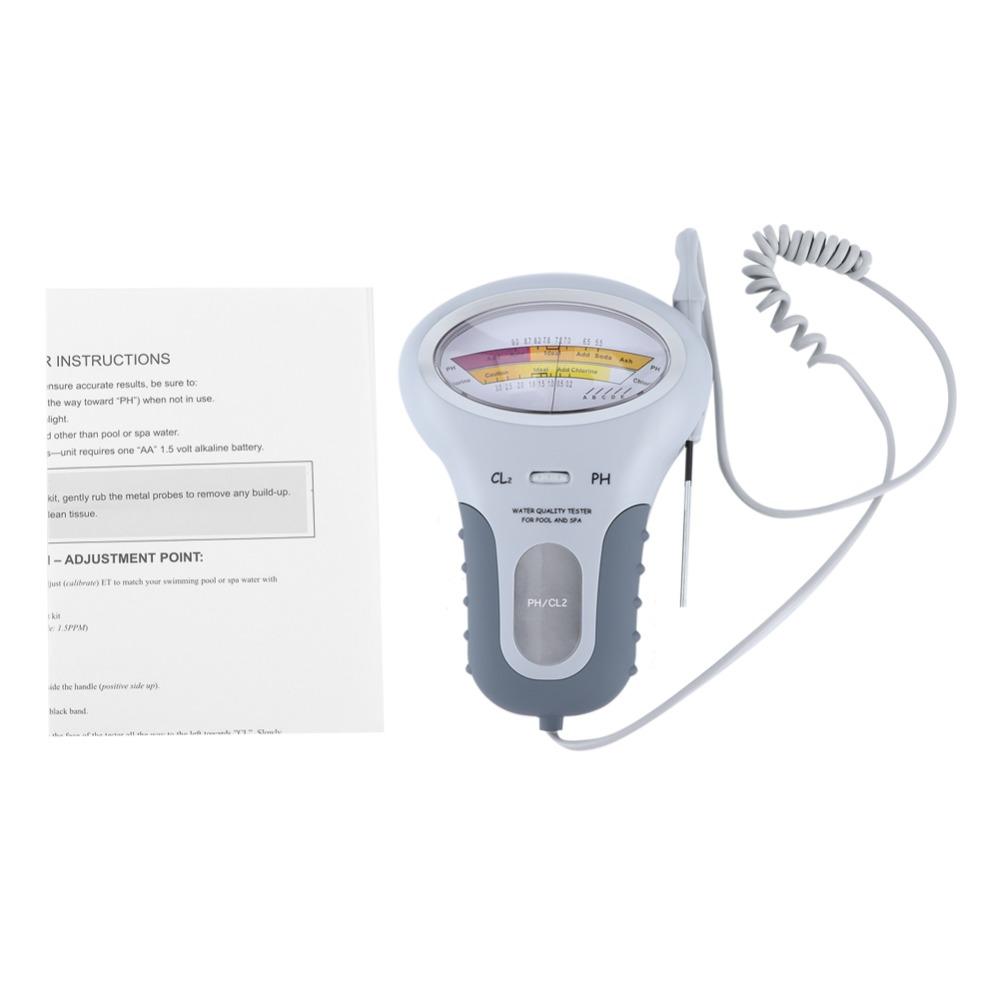 Plastic Water Quality Tester 2-in-1 PH Level Meter Durable Spa Water Analyzer