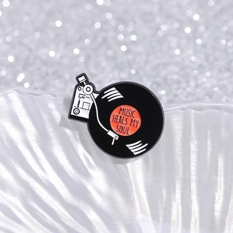 Colorful Vinyl Unique Record Metal Pin Creative Brooch Fashionable Accessory Everyone For