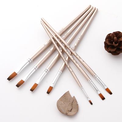 12pcs Paint Brushes Set Kit Flat Shader Tip Brushes with Nylon Hair for Artist Acrylic Aquarelle