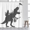 Funny Animals Shower Curtain Cute Diving Dog Cat Riding Shark Brown Bear Ocean Landscape Children Bathroom Curtains Fabric Decor