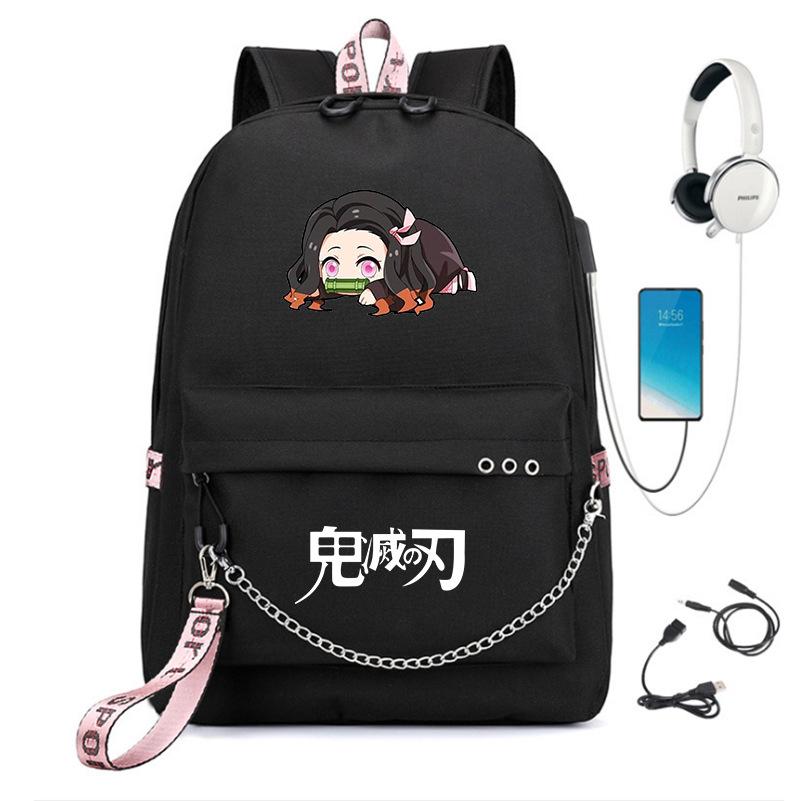 Giappone fumetti anime Demon Slayer Zaino Oxford di Alta Qualità Grande Capacità Borsa a Spalla per Studenti 0012