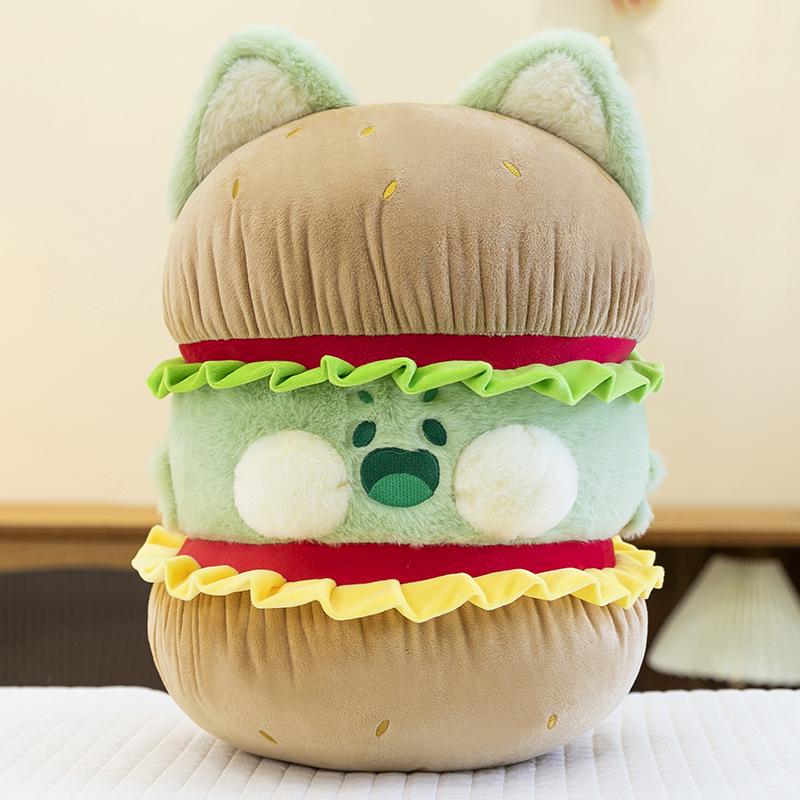 Adorable Dudu Cat Hamburger Plush Toy - Creative Cat Doll Children's Companion Gift