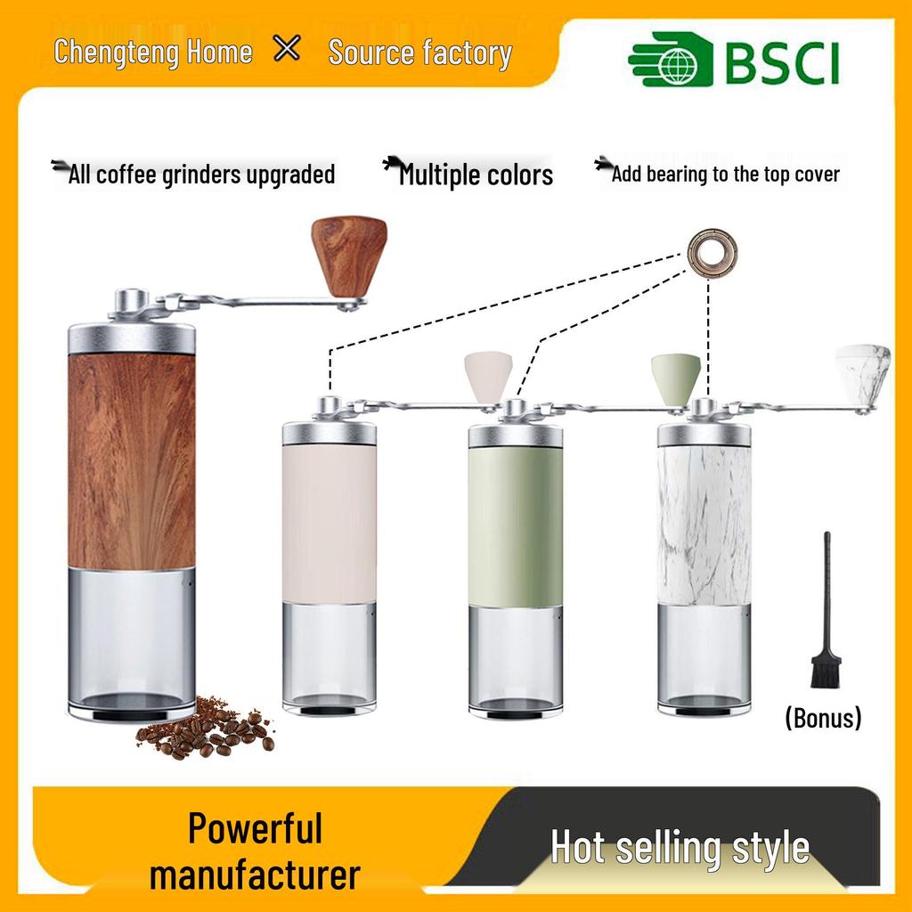 Stainless Steel Hand-Crank Coffee Grinder - Portable and In Stock