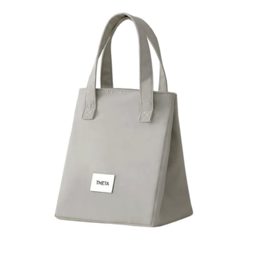 TIANZONG Insulated Lunch Bag, Bento Bag, Drawstring Bag with Aluminum Insulation, Large Capacity, Unisex, Kids, Commuter, School (Gray)